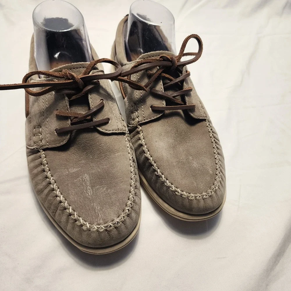 Cole Haan Men's Suede Tan‎ Deck Causal Shoes Size 9M Lace Up Sea Otter Boat Shoe